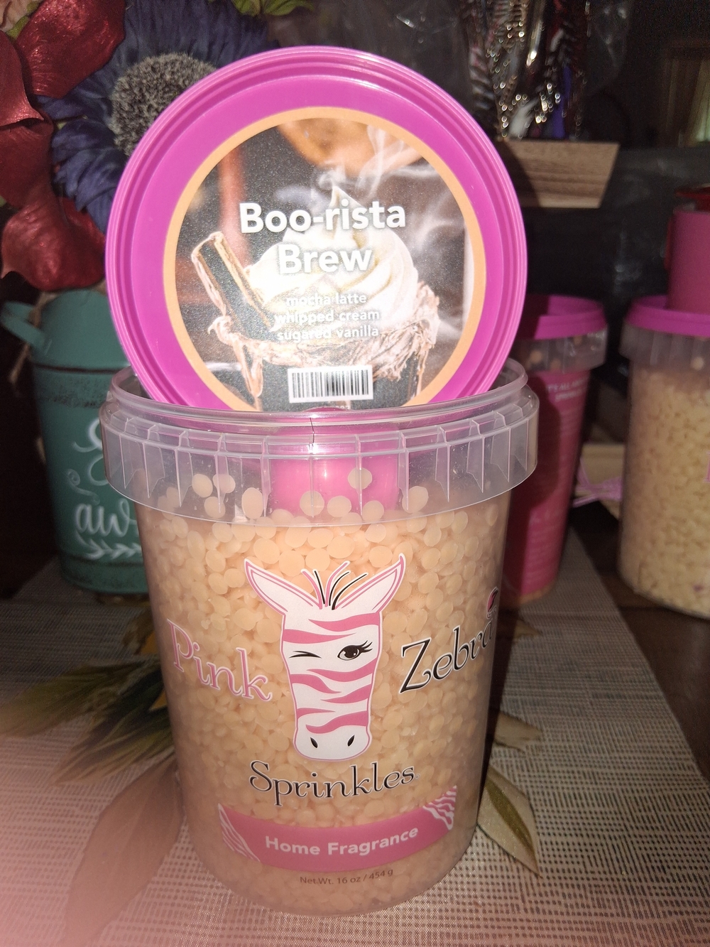 Pink Zebra Boo-rista Brew Fragrance Sprinkles - Pink Lid